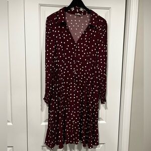 Polka Dot Burgundy Seraphine Maternity Dress